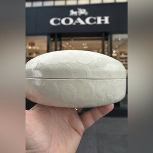 Coach White and Brown Sunglasses Case